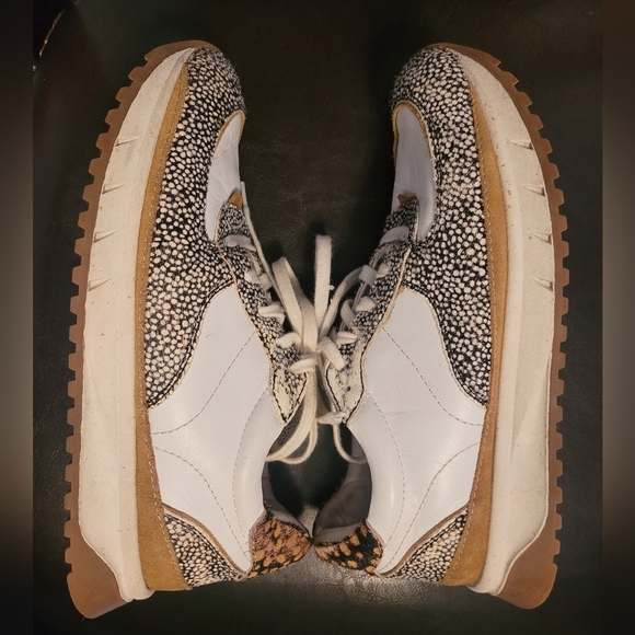 MADEWELL Kickoff trainers sneakers Women's 8.5 leather calf hair athletic shoes - Picture 3 of 11